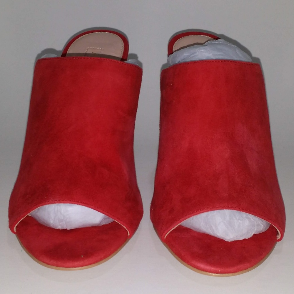 AVEC LES FILLES RED ACRYLIC HIGH HEEL SLIP-ON SHOE